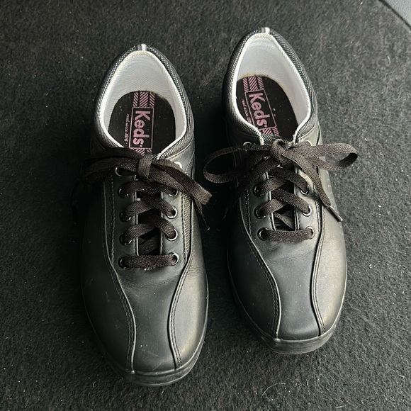 Keds Women’s Black Leather Lace Up Sneakers Tennis Shoes WH29771M | Size 8 - Picture 7 of 8